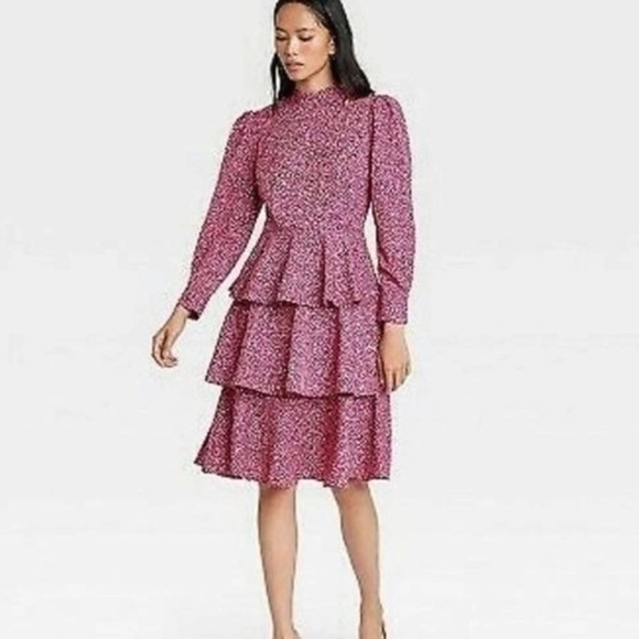 Who what wear‎ dress pink leopard animal print xxl long sleeve - Picture 7 of 7